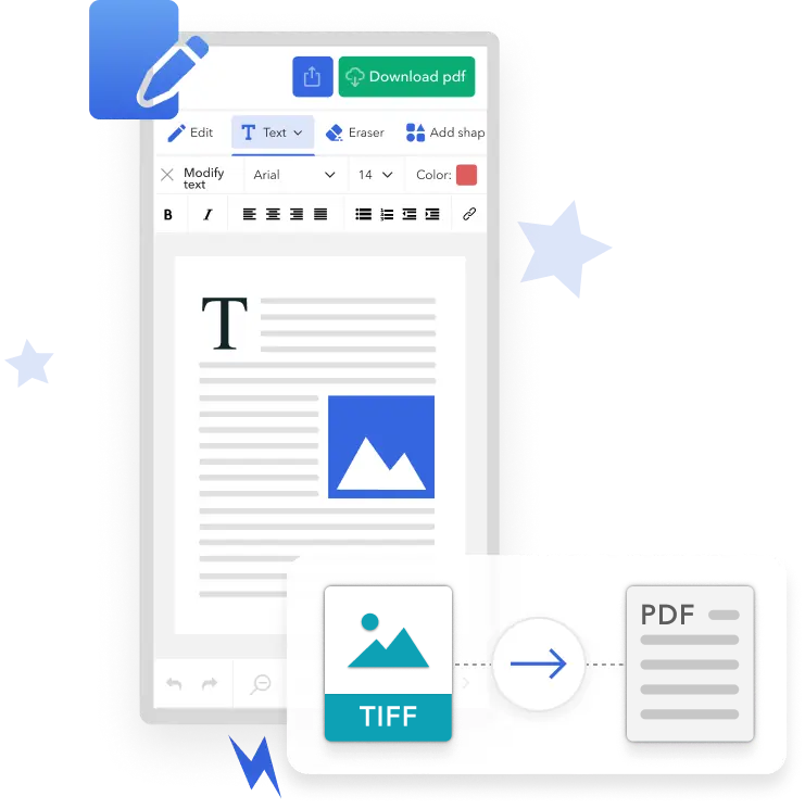 Convert your TIFF and PDF files with no limits 